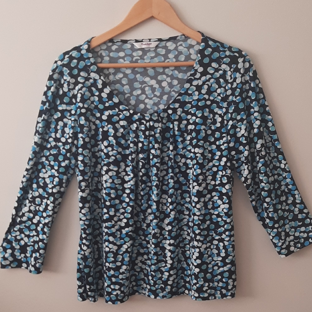 TanJay women  3/4 sleeve multi colour top size Medium PETITE